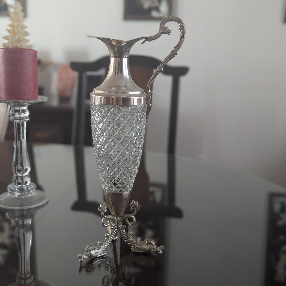 Elegant Silver and Glass Decanter